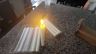 Flameless Taper Candles Flickering Battery Operated 3D Wick Warm Light Electric Candles Review [upl. by Shuma587]