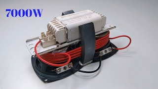 I Turn PVC Wire Into 7000w 240v AC Current First Electric Generator With 2 Magnetic Speaker At Home [upl. by Hgielram954]