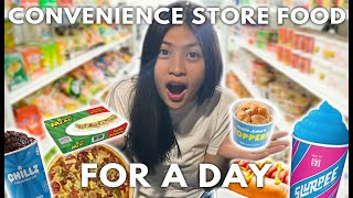 EATING ONLY CONVENIENCE STORE FOOD FOR A DAY  ang hirap pala   Chelseahhilary [upl. by Charles]