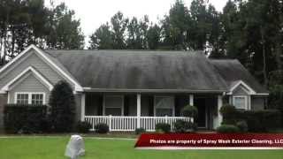 How to clean asphalt shingle roofs in Tallahassee Florida 32308 32311 32309 32317 32312 [upl. by Anailil]