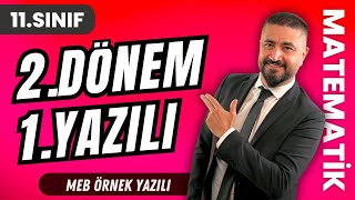 11Sınıf 2Dönem 1Yazılı Soruları 2  MEB Ortak Sınav Soruları  11Sınıf Matematik [upl. by Coral]