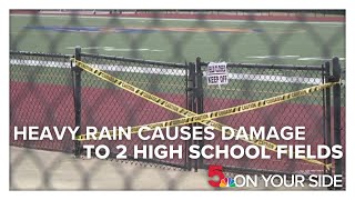 Fields closed at Fox Seckman High Schools due to damage caused by heavy rain [upl. by Lasky]