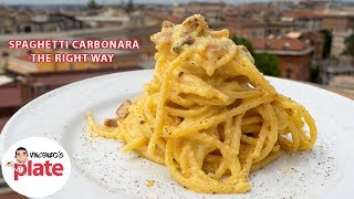 How to Make SPAGHETTI CARBONARA Approved by Romans [upl. by Onitnas]