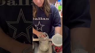 Feeding my sourdough starter sourdoughstarter sourdoughbread [upl. by Euphemie]