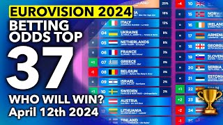 🏆📊 Who will be the WINNER of EUROVISION 2024  Betting Odds TOP 37 April 12th [upl. by Kho]