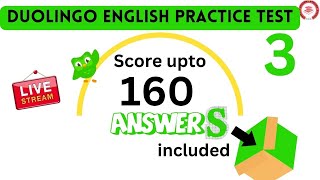 Duolingo English practice test 3  live  Learn how to get high score  All correct answers included [upl. by Ddal]