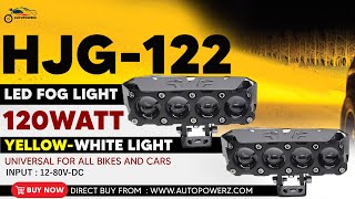 HJG 4LED 120W YellowWhite Fog Light For Universal BikeCarTruck and other vehicles [upl. by Junko]