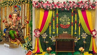 200 Ganpati Decoration Ideas  Simple Ganpati Home Decorations ganpatidecoration [upl. by Hafler]