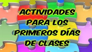 Actividades para los primeros días [upl. by Hopfinger821]