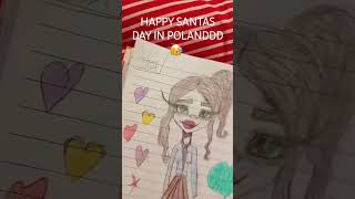 Happy sntas day in poland 🥳 🎉 🇵🇱 🇵🇱 🎄 poland art drawing santasday [upl. by Worthy577]