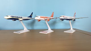 Premier Planes EasyJet A31920 Ryanair 737 1200 Scale and British Airways 757 1250 Scale Review [upl. by Waxler]