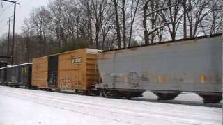 CSX X400 rerouted manifest at Woodbourne Pennsylvania on 2132010 [upl. by Egag]