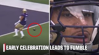 Washington drops ball before crossing the endzone resulting in a fumble 😬  ESPN College Football [upl. by Paloma260]