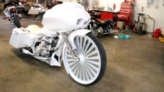 30 inch floater on white and chrome Harley Davidson Motorcycle [upl. by Belloir]