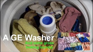 GE GUD27ESSJ0WW Spacemaker Washer  Smelly Dirty Laundry [upl. by Putnem]