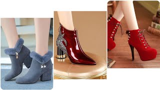 latest winter shoes branded winter booties collection winter heel boots designsshoes heel [upl. by Henri]