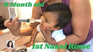 How to relieve a babys stuffy nose  Nasal Rinse for Infants and Toddlers [upl. by Brewer]