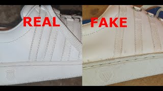 K Swiss sneakers real vs fake How to spot counterfeit Kay Swiss shoes [upl. by Idac]