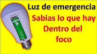 luz de emergencia sabias como funciona un foco recargable con bateria de 37VCC 120VAC [upl. by Hadleigh74]