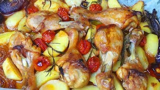 POLLO AL FORNO CON PATATE UN SECONDO PIATTO Gustoso e Appetitoso [upl. by Nashoma212]