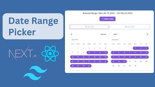 How to Build a Date Range Picker using Next js and Tailwind CSS  Responsive Date Range React js [upl. by Naujyt]