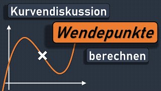 Wendepunkte berechnen Wendepunkte einer Funktion Sattelpunkt Kurvendiskussion Krümmungsverhalten [upl. by Kylie]