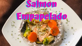 salmon empapelado con vegetales  salmon empapelado sin horno  salmon  elmundodelynda [upl. by Bolt204]