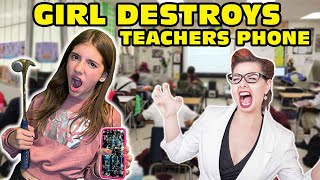 🤬Girl Temper Tantrum🤬 Smashes Teachers Phone While At School Original [upl. by Anohr]