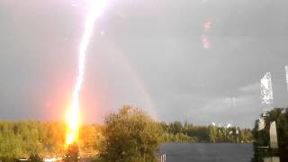 Lightning Strike Hits Ground slow motion [upl. by Humbert]