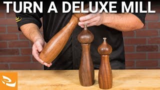 Turning a Deluxe PepperSalt Mill Woodturning Project [upl. by Analli64]