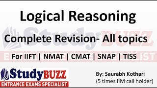 Complete revision of all Logical Reasoning topics for SNAP CMAT NMAT TISSIIFT CET amp SRCC exam [upl. by Hrutkay682]