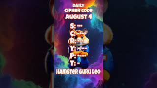 4th august Daily cipher code cracked hamster Kombat [upl. by Kirimia]