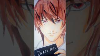 Drawing of Light yagami 😈 Death Note ✨ doms coulour pencils ✨ animedeathnoteanimelmostpopular [upl. by Aggi]