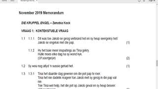 Graad 11 Afrikaans EAT Hersieningsvrae November 2019 Memo bespreking [upl. by Yggep]