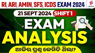 OSSSC RI Exam Analysis Today  RI Amin Shift 1 Analysis  RI ARI Amin Question Paper 2024 [upl. by Ainadi987]