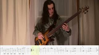 Obscura Akroasis bass cover with onscreen tabs [upl. by Hillie]