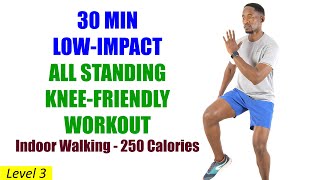 30Minute LowImpact All standing Cardio Workout  KneeFriendly Indoor Walking [upl. by Burnie]