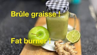 Jus gingembre pomme verte brûle graisse Apple ginger fat burner juice food juice jus ventreplat [upl. by Annayad]