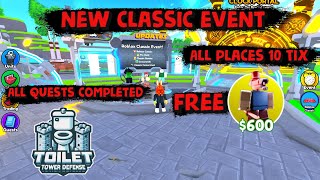 Classic Event Toilet Tower Defense Full guide Roblox [upl. by Rasec]