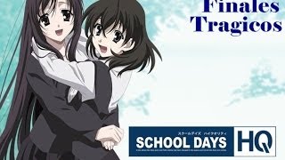 School Days HQ Gameplay Finales Tragicos [upl. by Vanni]