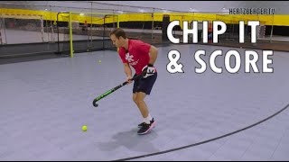 Indoor Hockey Backhand Scoring  Hertzberger TV tutorial [upl. by Elocen]