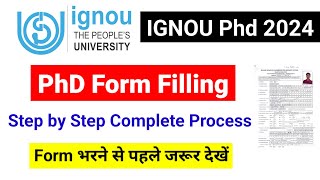 IGNOU PhD Form Filling Process 2024  PhD IGNOU Form Filling December 2023 IGNOU PhD Admission 2024 [upl. by Nnaeed61]