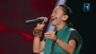 Namaga ma sanga Rajesh Payal Rai singing his papular song on the stage of voice The voice season4 [upl. by Naerol]