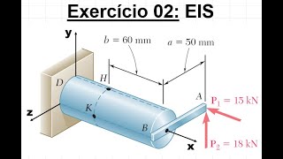 Exercício 02 Esforços Internos Solicitantes EIS e Tensões [upl. by Neenaej]