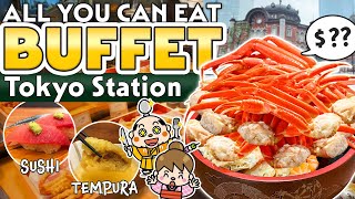 Tokyo Station  All You Can Eat Japanese Food Buffet and Crab  Japan Travel Vlog [upl. by Franky]