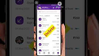 How to delete phonepe transaction history  phonepe history delete kaise kare shorts phonepe [upl. by Leumas]