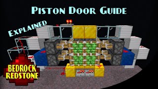 Piston Door Guide Flush Hidden Doors  Minecraft Bedrock Redstone Tutorial  MCPE XBOX PS SWITCH [upl. by Ute68]