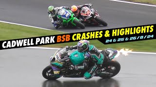 Cadwell Park Crashes Highlights amp Pure Sound British Superbikes BSB 242526824 [upl. by Jed]