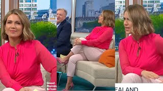 Susanna Reid Busty FigureLegs in Pink BlouseJeans amp Heels  Good Morning Britain 1762024 [upl. by Orvas]