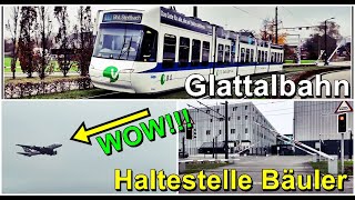 Bahnübergang und Glattalbahn Haltestelle Bäuler [upl. by Rorrys943]